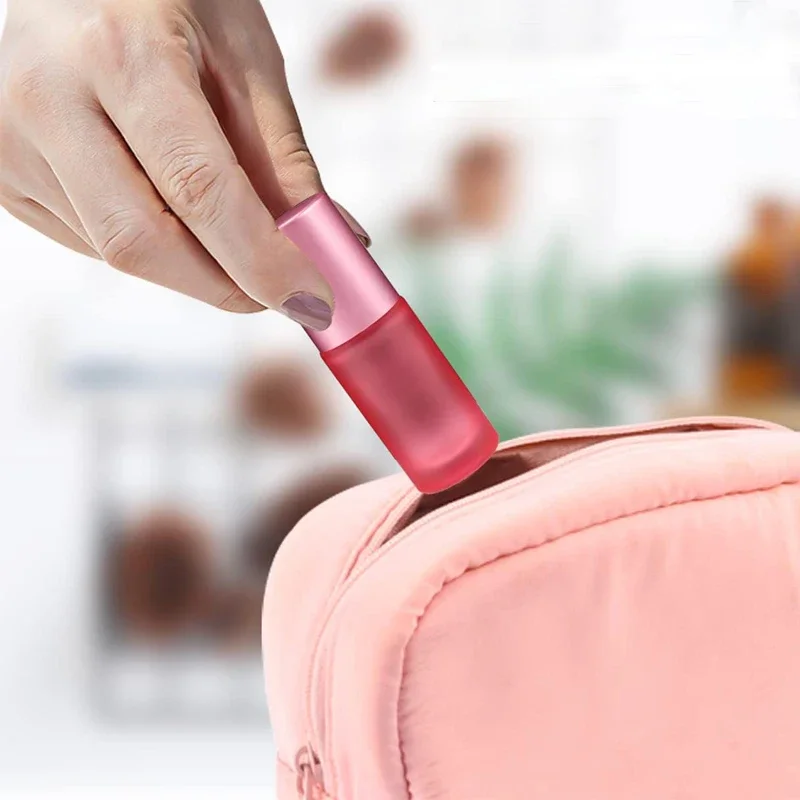 Bouteilles portables à roulettes d'huile essentielle en verre dépoli de 5ml à 10ml, 10 pièces, avec entonnoirs d'ouverture, MIni flacon pour aromathérapie, parfum de voyage