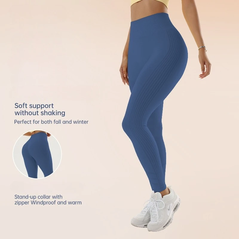 Elastic High Waist Leggings Women Knitted Solid Tights Seamless Butt Lift Fitness Yoga Fashion Skinnly Gym Sports Leggings