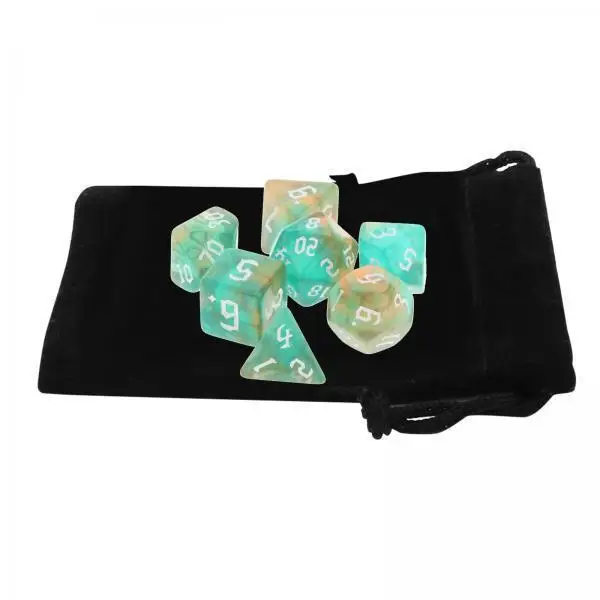 Polyhedral Dices Set Casino Game Props Shiny Acrylic Material for Math Teaching and Tabletop Play