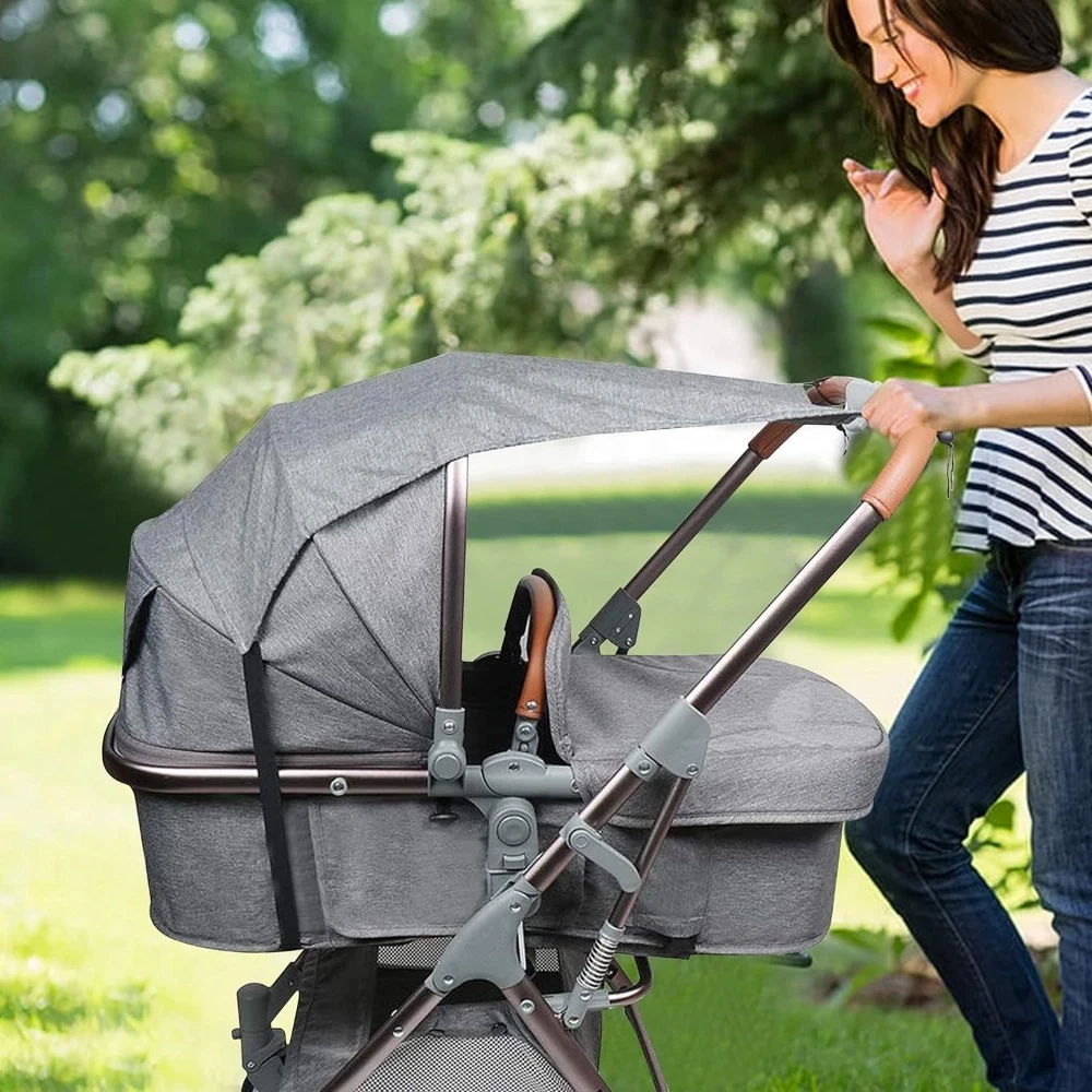 

Extended Baby Stroller Sunshade Cover Breathable Lightweight Baby Pram Canopy Waterproof Sunscreen Pushchair Visor Outdoor