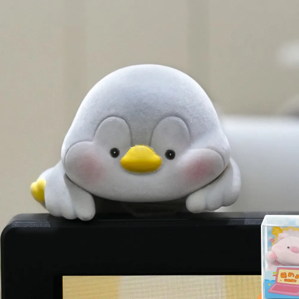 

Flocking Computer Monitor Decoration Desk Ornament Computer Display Screen Animal Model Penguin Rabbit Center Console Doll