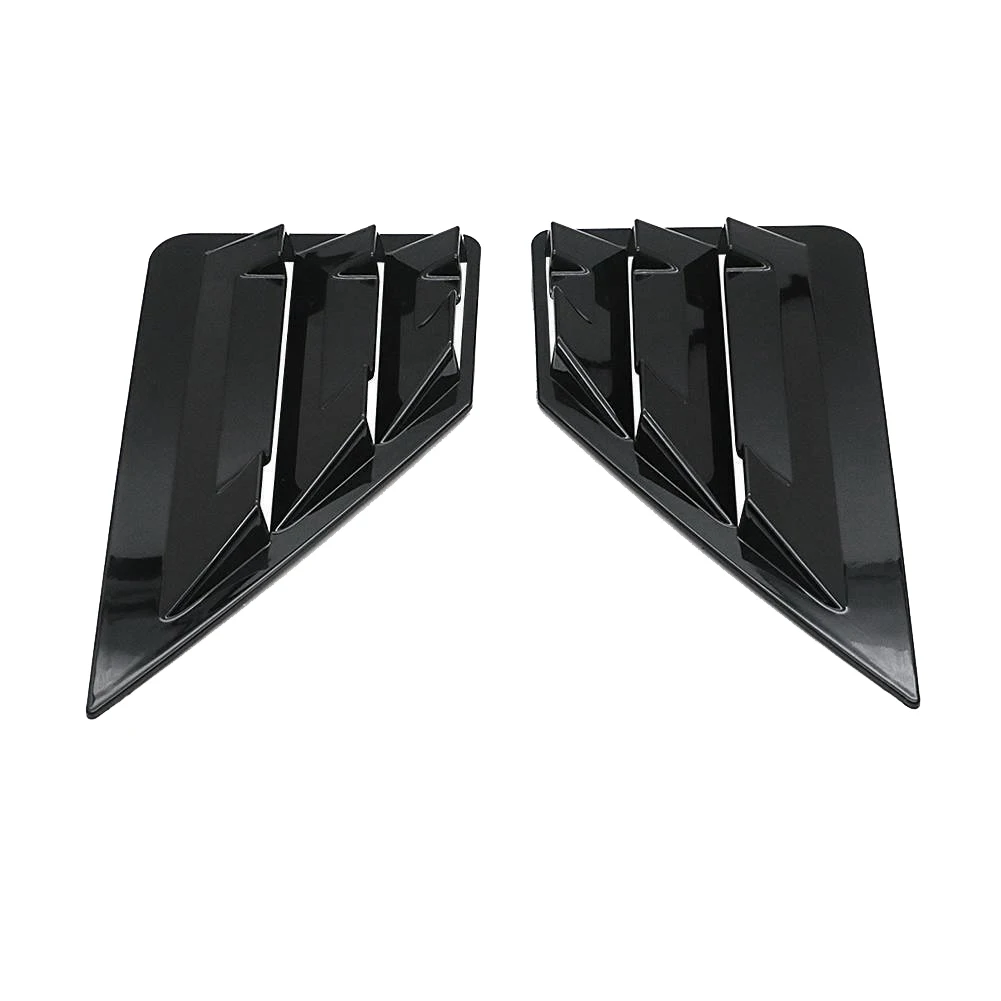 Bright Black Rear Triple-cornered Window Louver Shutter Cover Trim for Toyota C-HR CHR 2016 2017 2018 2019 image 4
