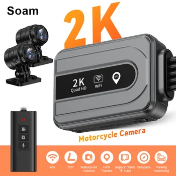 Motorfiets DVR 2K Dash Cam voor en achter WiFi GPS Full Body waterdichte motorfietscamera Rijdende videorecorder Black Box