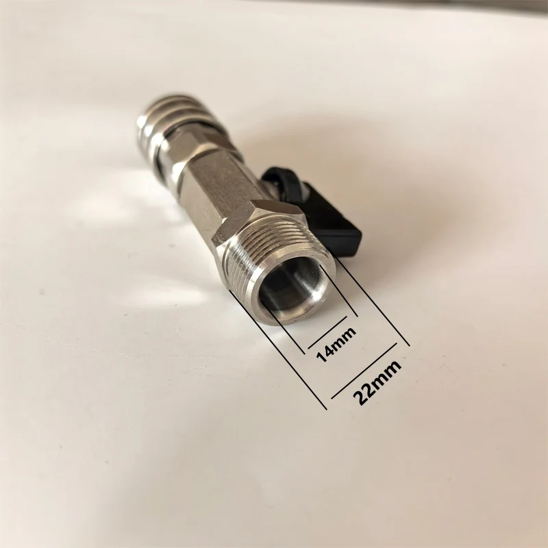 High Pressure Washer Ball Valve M22-14mm/15mm To 1/4 Quick Connector for Power Washer Hose Control Water Flow Switch view 2