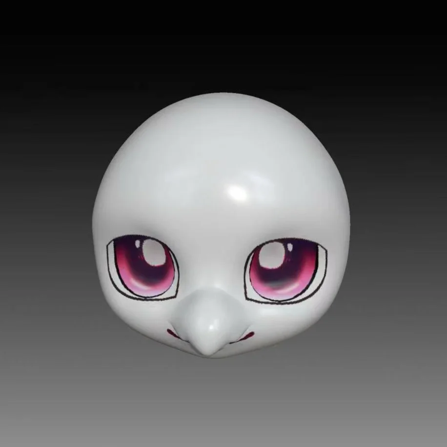 Original Kemono Cute Short Snout  Avian Fursuit Skull 3D Printed Blank Bird Furry Head Base for Fursuit Maker DIY Customization