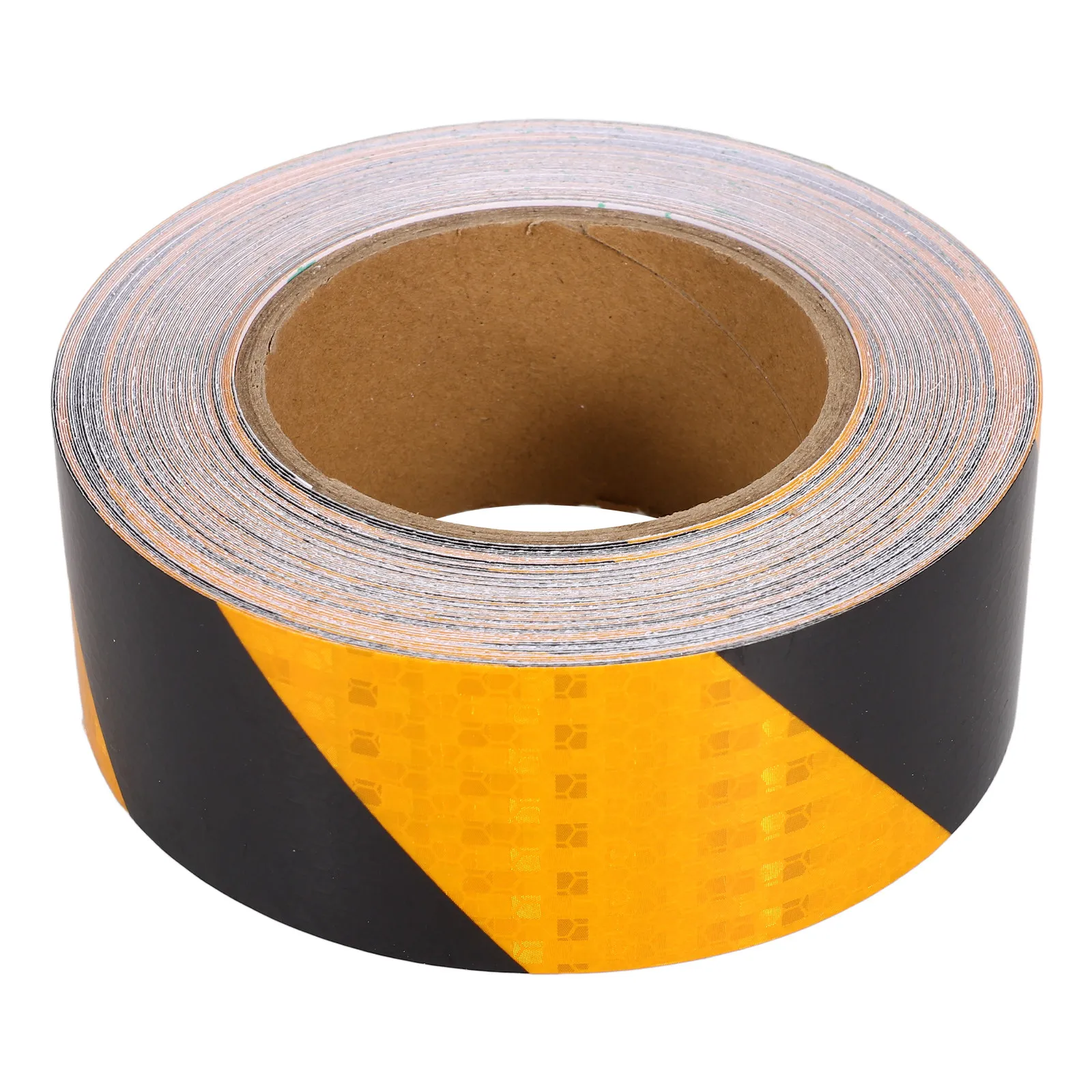 

1 Roll Reflective Warning Tape Bright Diagonal Stripes High Visibility Outdoor Indoor Use for Driveway Concrete Road Trailer