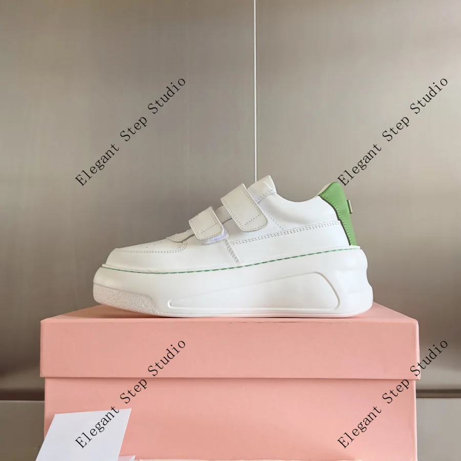 Women's Shoes Double Strap Platform Sneakers Touch-strap