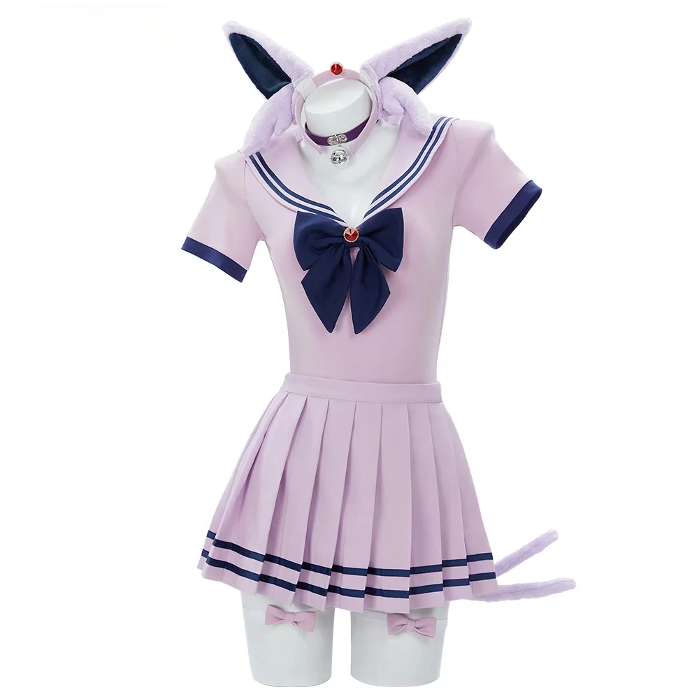 

PM Derivative Loungewear Purple Bodysuit Sailor Uniform Pleated Skirt Set with Headband Choker Cosplay Costume QWE2025