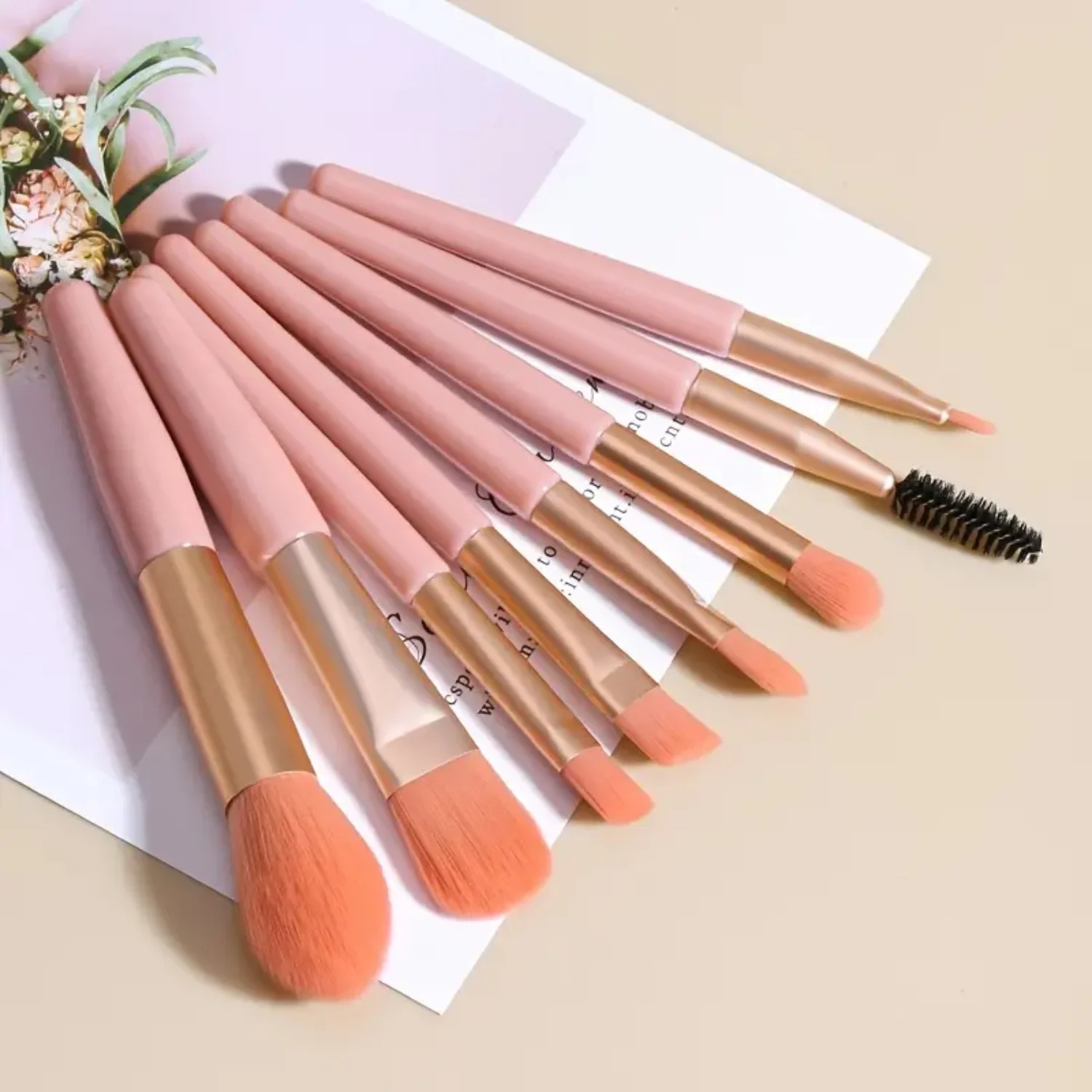 

8pcs Portable Makeup Brush Set - Eye, Mascara, Shadow, Lip, Eyebrow, Contour Brushes Lip scrub brush Branded luxury makeup Bbl