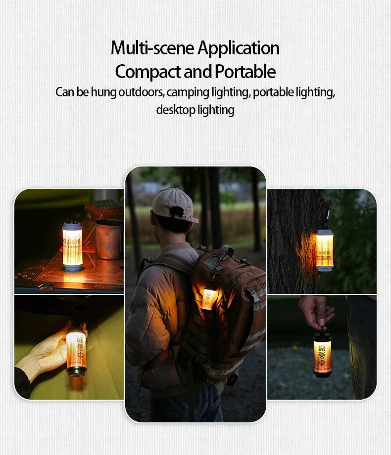 Camping Lights Rechargeable LED Lantern Portable Cordless Outdoor Waterproof Tent for Power Outages, Hiking, Fishing