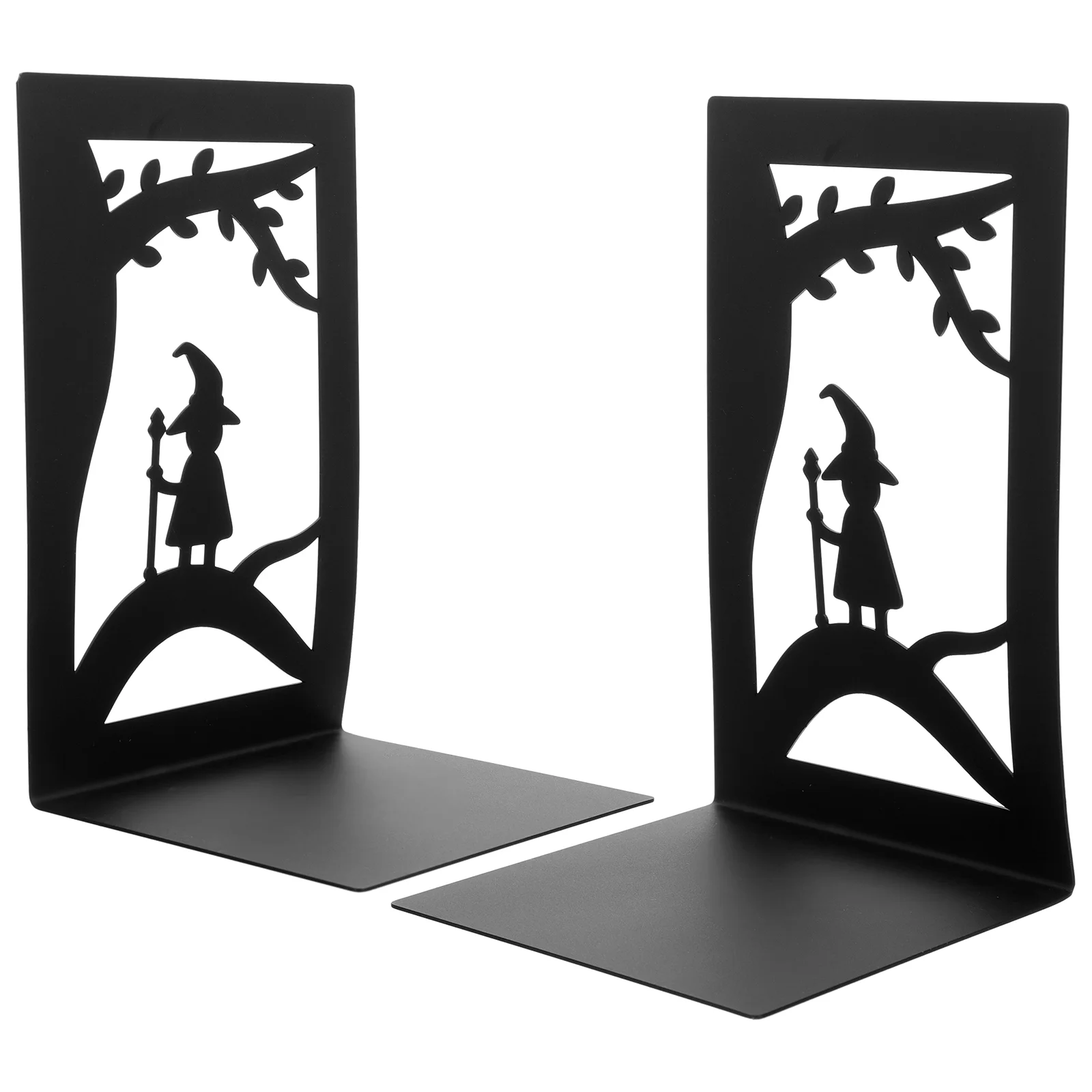 2 Pcs Book Stand Stands Bookend Support Organizer Bookshelf Storing Documents Storage Rack Iron