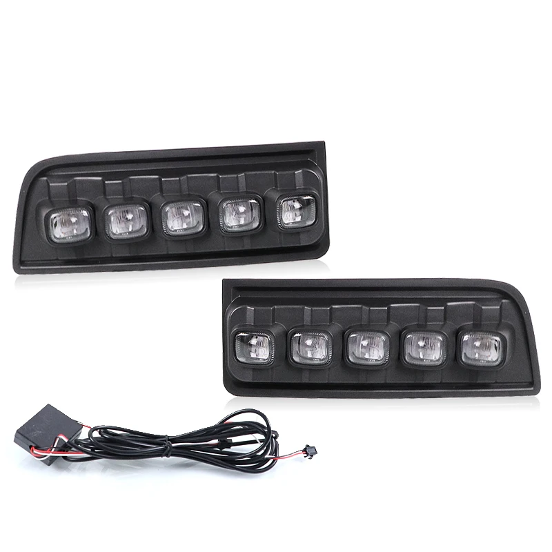 2Pcs Front Fog Lamp White LED DRL Daytime Running Light Dynamic Turn Signal Indicator For Toyota 4runner 2010-2013