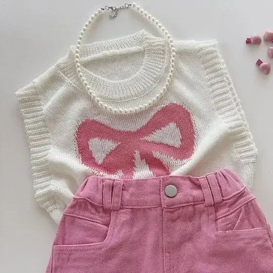 Girls Shorts 2024 Summer Korean Childrens Fashion Top Denim Shorts  Girls Fashionable Summer Clothing