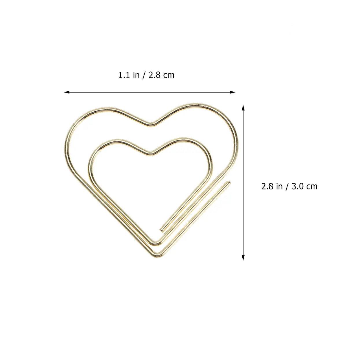 10 قطعة مشابك ورق معدنية على شكل قلب مطلية بالذهب مشبك مرجعي قوي للملاحظات والصور والمستندات والمكتب والمدرسة والمنزل #2