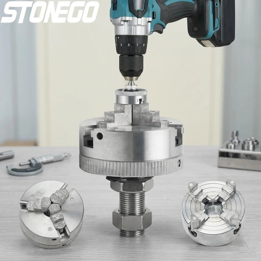 

High Precision 3 4 Jaws M12x1mm Self Centering Lathe Drill Chuck Heavy Duty Electric Tool Machine Accessories Metal Drilling