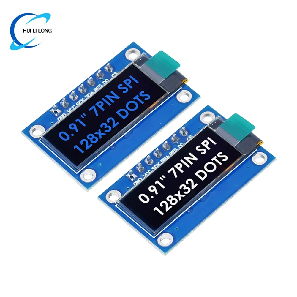 Wavgat ssd1306 7pin 0.91 polegadas 128x32 spi módulo oled 0.91 "módulo de exibição oled branco azul placa de tela oled para arduino