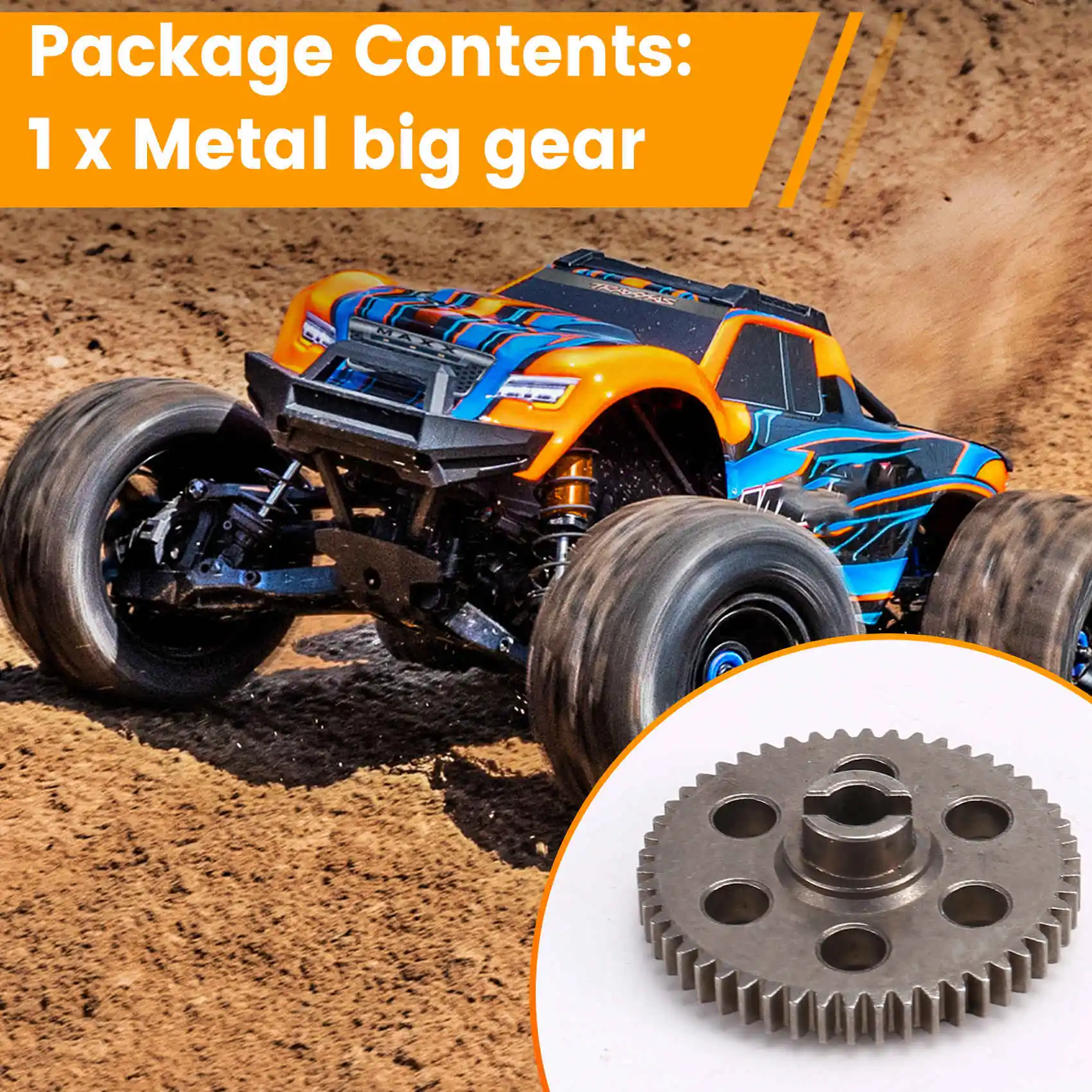 ABJL-For HBX 16889 16889A 16890 16890A SG1601 SG1602 Metal Main Gear Spur Gear M16102 1/16 RC Car Parts Accessories