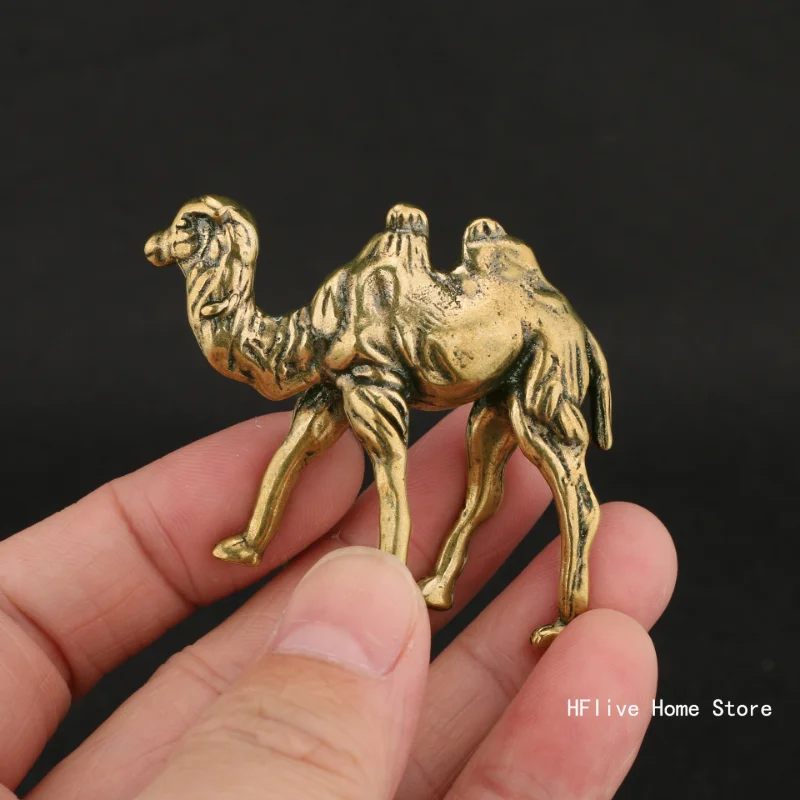 Mini Creative Copper Plated Camel Ornaments Office Desktop Tea Pet Ornaments Crafts Gifts Hand Playing Items