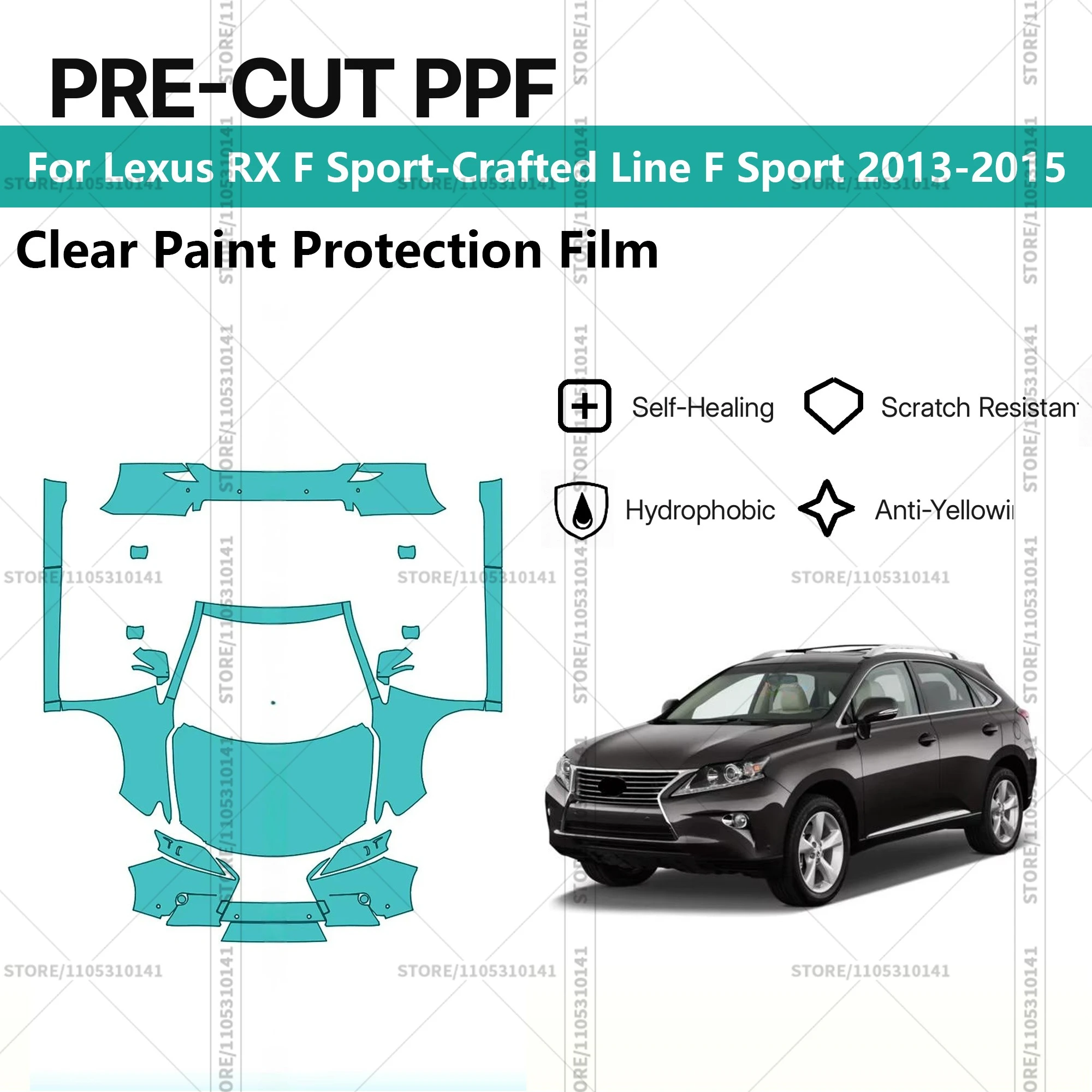 Pre-Cut Paint Protection Film PPF Transparent Car Film Automotive PPF For Lexus RX F Sport-Crafted Line F Sport 2013-2015