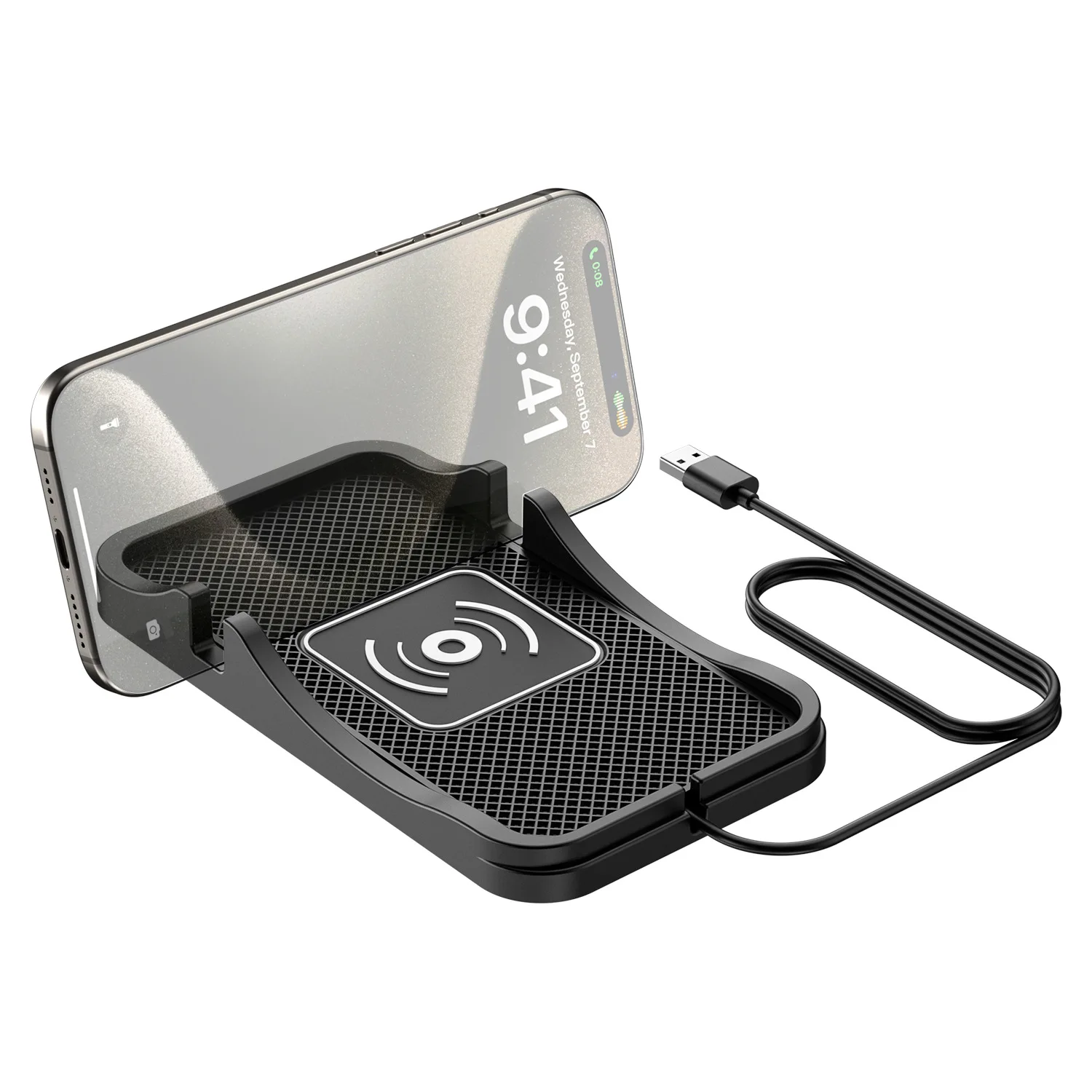 20W Wireless Onboard Car Charging Pad Silicone Anti-skid Pad Charger for iPhone Samsung Xiaomi Huawei Fast Induction Charger Pad