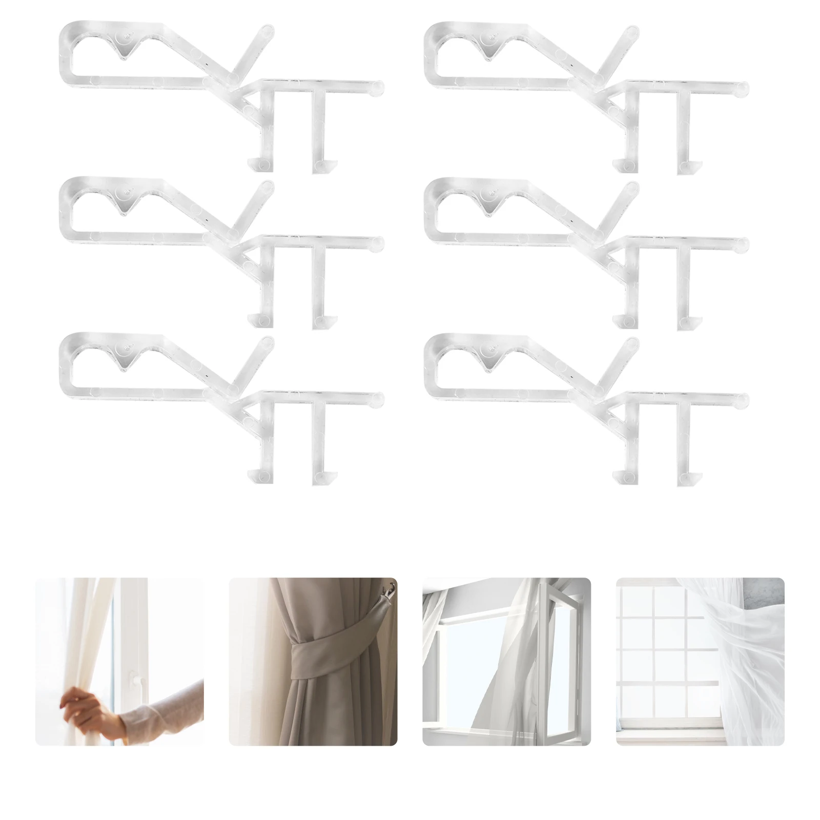 

40pcs Curtain Clips Plastic Curtain Clamps Hinge Latch Accessories For Curtains Handles Bolts Locks Lightweight Easy