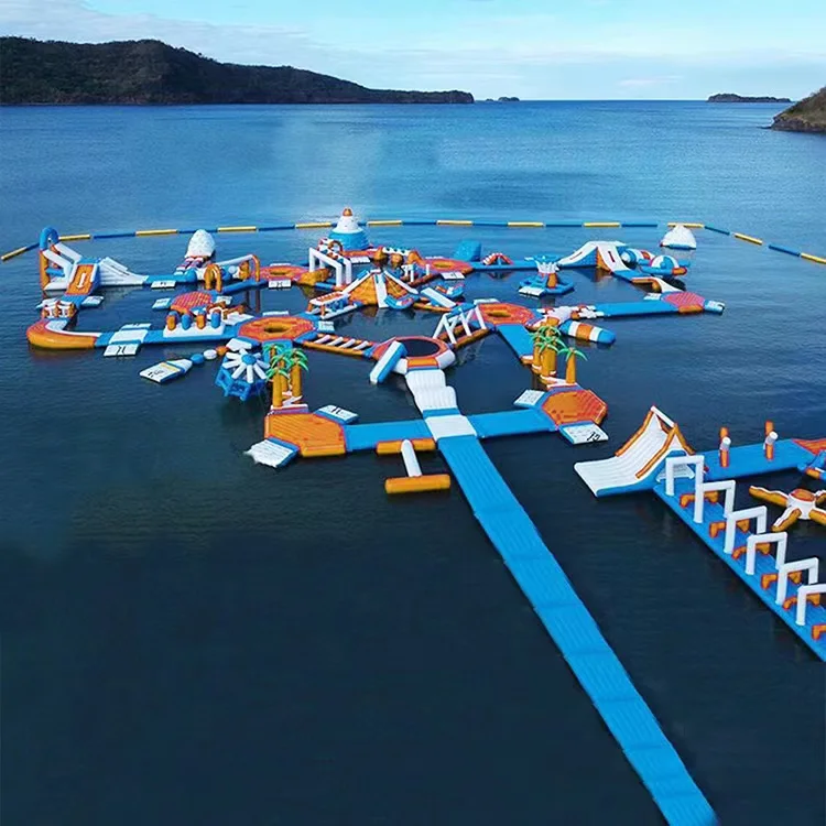 ！@THL Commercial PVC Inflatable Water Park Obstacle Course-Customizable Size/Color/Logo Modern Simple Design Includes Blower