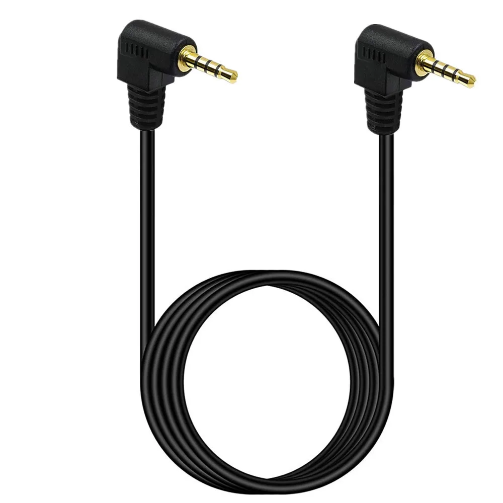 3.5mm TRRS 4 Pole 90° Male Angled to 3.5mm Angled 3 Ring Male Jack Right Angle Audio Converter Adapter Cable Cord Gold