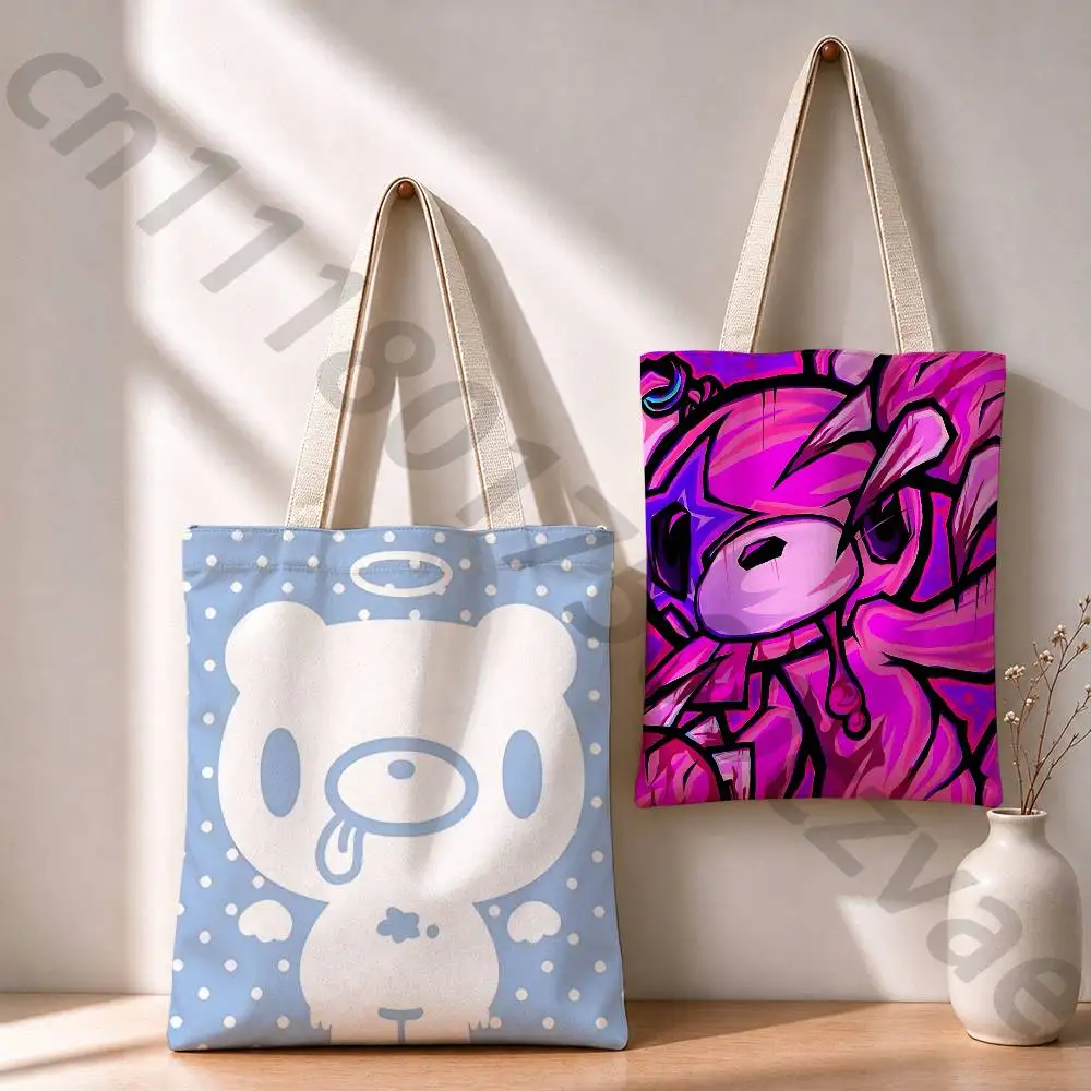 Cute G-Gloomy Bear Reusable Fashionable Backpack Multifunctional Handbag Canvas Shopping Bag
