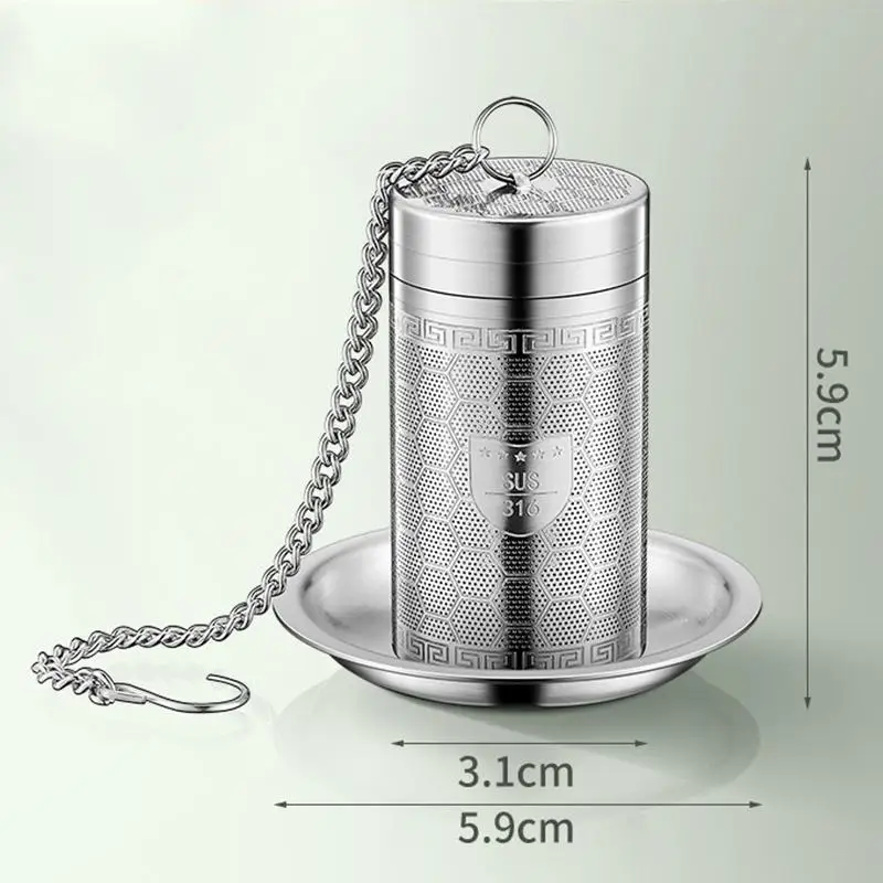 Tee-Infuser aus Edelstahl 316 mit ultrafeiner Netzverlängerungskette für das Aufgießen von losen Teeblättern zu Hause, im Büro oder auf Reisen. – Detail 15