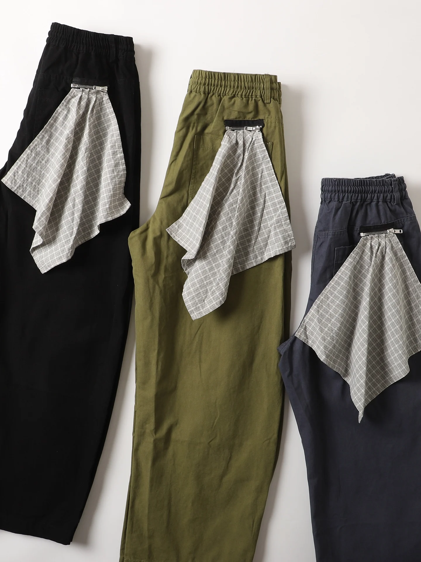 

Retro Japanese Hip Hop Wide Leg Pants Men's Loose Fit Trousers Casual Faionable Cotton Pure Color Summer Wear