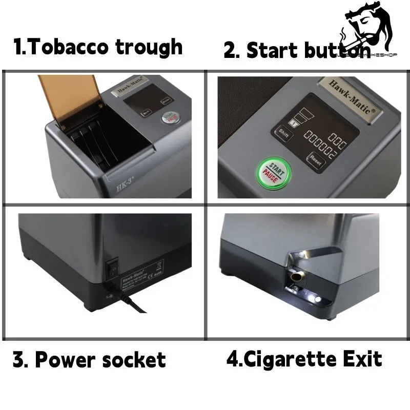 HK3+ 6.5/8.0mm Electric Tobacco Roller Machine with Rolling Tray Fully Automatic  Cigarette Wrapping Maker Smoking Accessories