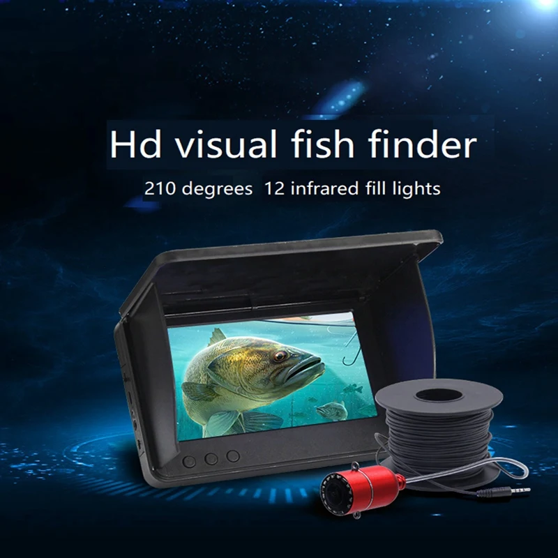 

1Set Fish Detector 5 Inch Ips Monitor Underwater Camera Fish Finder Black Sports & Entertainment