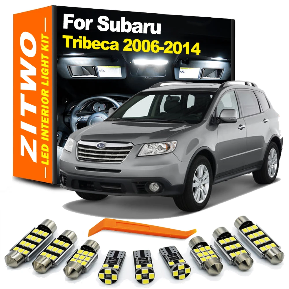 ZITWO 14Pcs LED Interior Dome Map Reading Light Kit For Subaru Tribeca 2006 2007 2008 2009 2010 2011 2012 2013 2014 Accessories