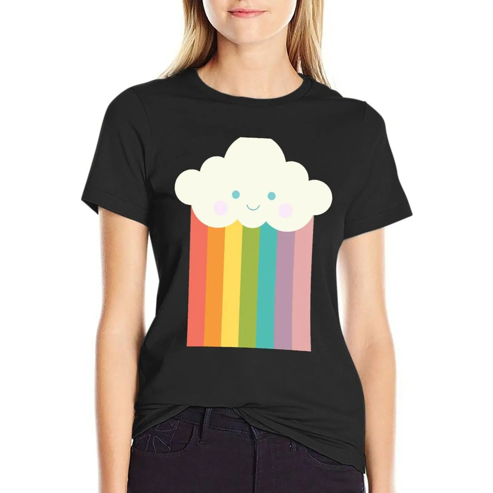

Proud rainbow cloud T-Shirt quick-drying blanks Blouse heavyweights t-shirt dress for Women graphic