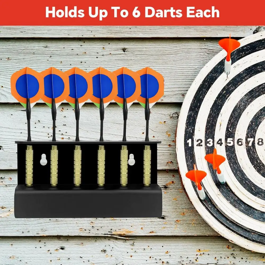 Acrylic Dart Holder Wall Mount 6-Dart Storage Display Rack Dart Stand for Steel & Soft Tip Dart Modern Game Room Decor
