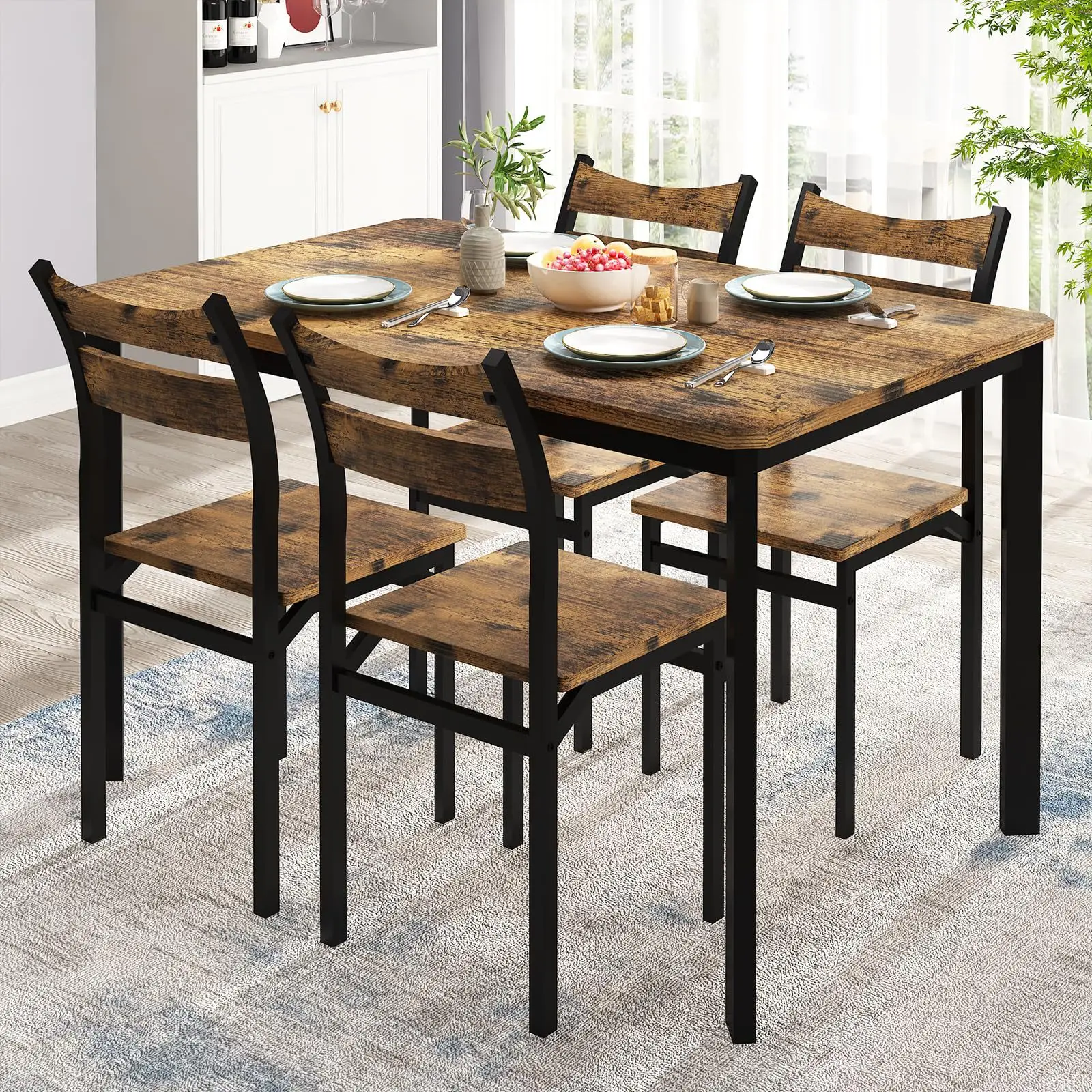 Milk tea shop restaurant coffee shop rectangular backrest wrought iron table and chair set combination