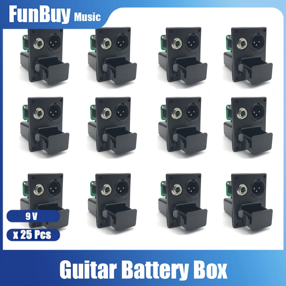 

25pcs Acoust Guitar EQ Equalizer 9V Battery Box Case Fits for Guitar Ukulele B-Type w/4 pins