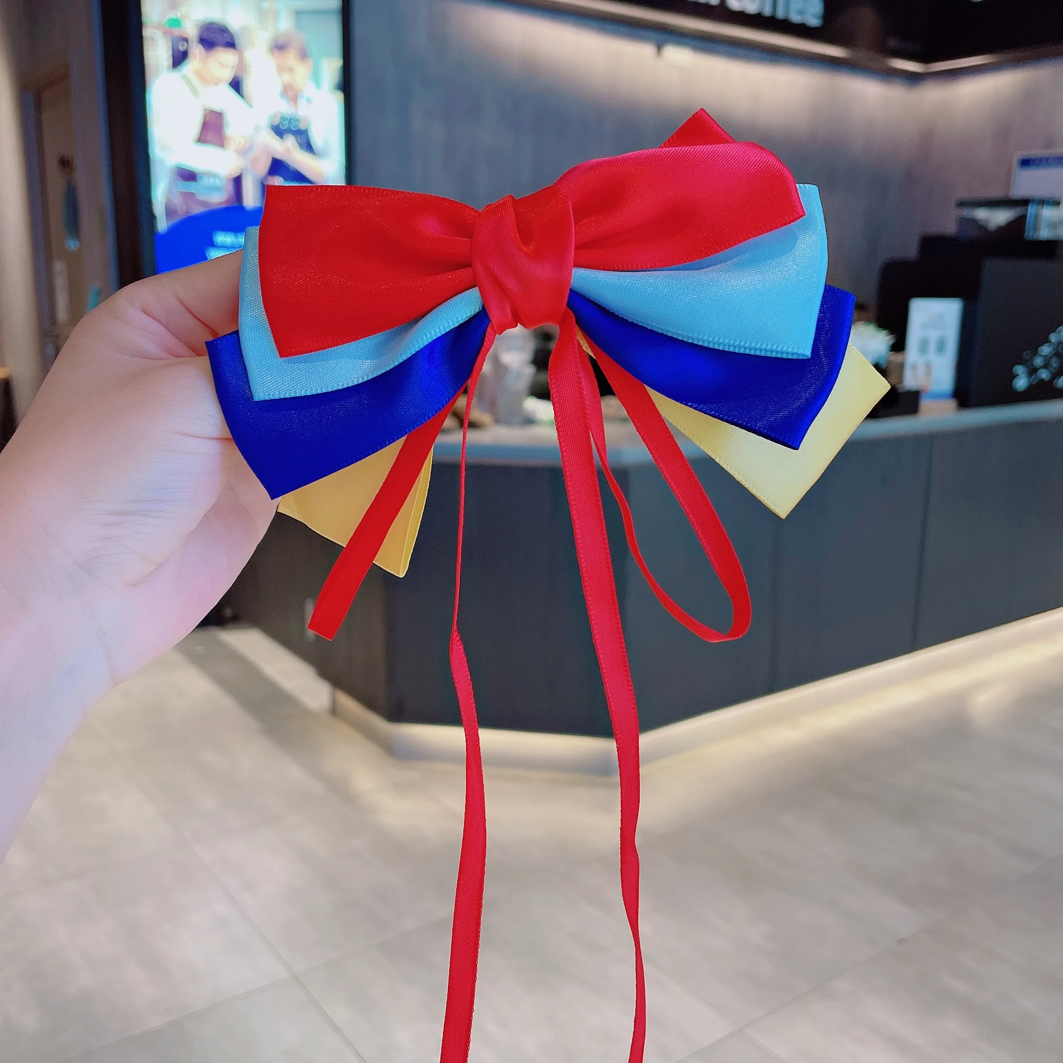 Korean version of the new Snow White Hairpin Super Fairy Girl Bow Ribbon Hairpin Hairpin Exquisite Clip