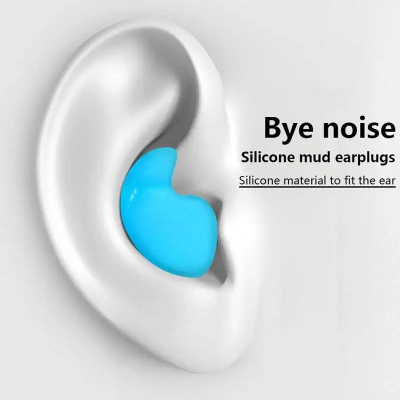 Tapones para los oídos de silicona para natación, impermeables, para dormir, 12 piezas, reutilizables, con cancelación de ruido, impermeables