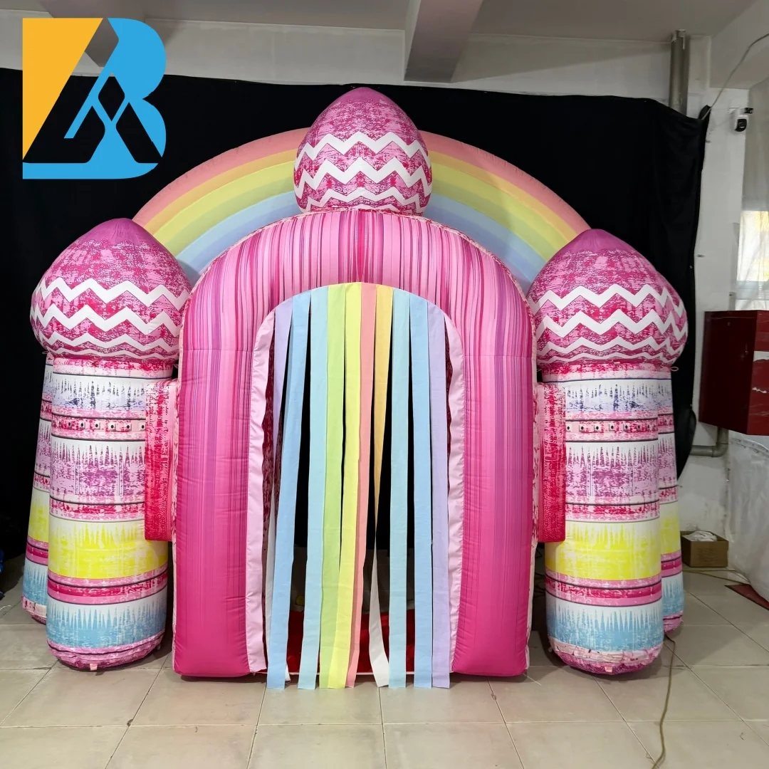 

Customized Inflatable Castle Backdrop Arch for Princess Theme Birthday Decoration Toys