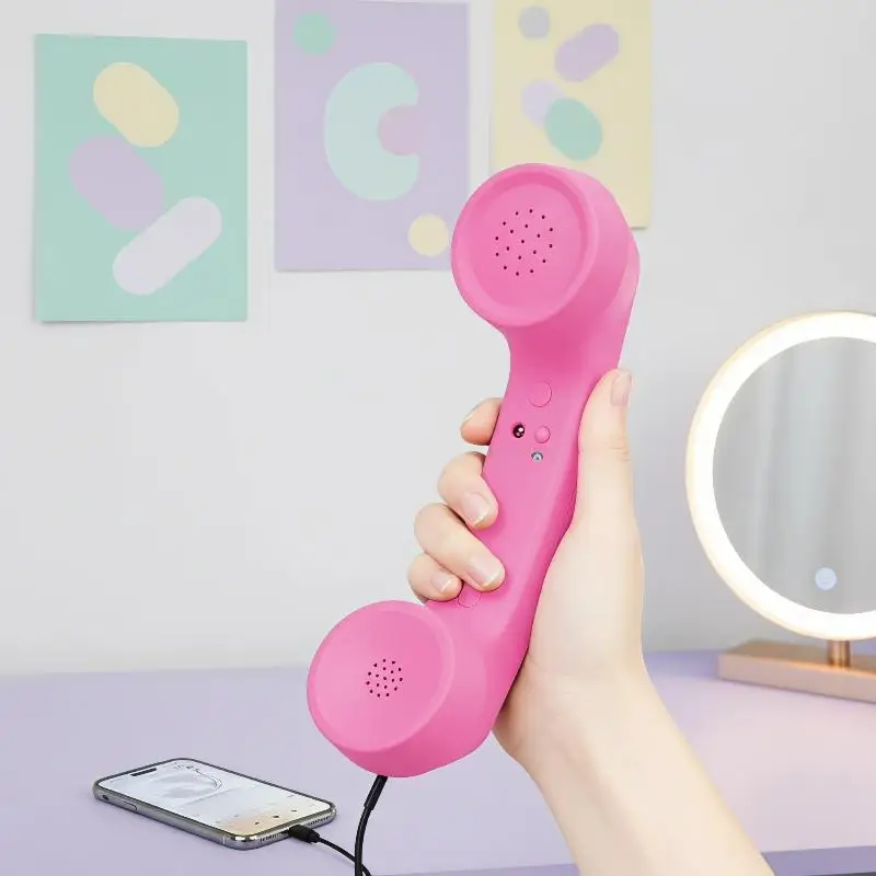 Type‑C Retro Handset Receiver Vintage Landline Style Handset Mini Microphone Speaker for Mobile Phones & Computers - view 3