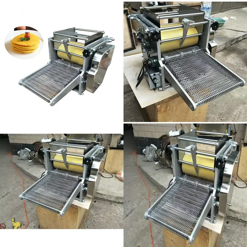 Commercial Automatic Flour Tortilla Maker Machine for Mexican Soft Wraps Dough Pressing Rolling Equipment