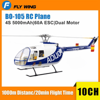 2025NEW FLY WING BO-105 Helicopter 10CH M10 GPS 4 Blade Plane 20min Flight 5000mAh Dual Motor Simulation Model H1 RTF Airplane