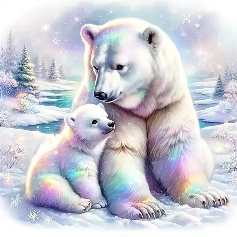 

GATYZTORY Diamond Painting Polar Bear Diamond Mosaic Full Square Round Rhinestones Of Pictures 5D Embroidery Art Decoration