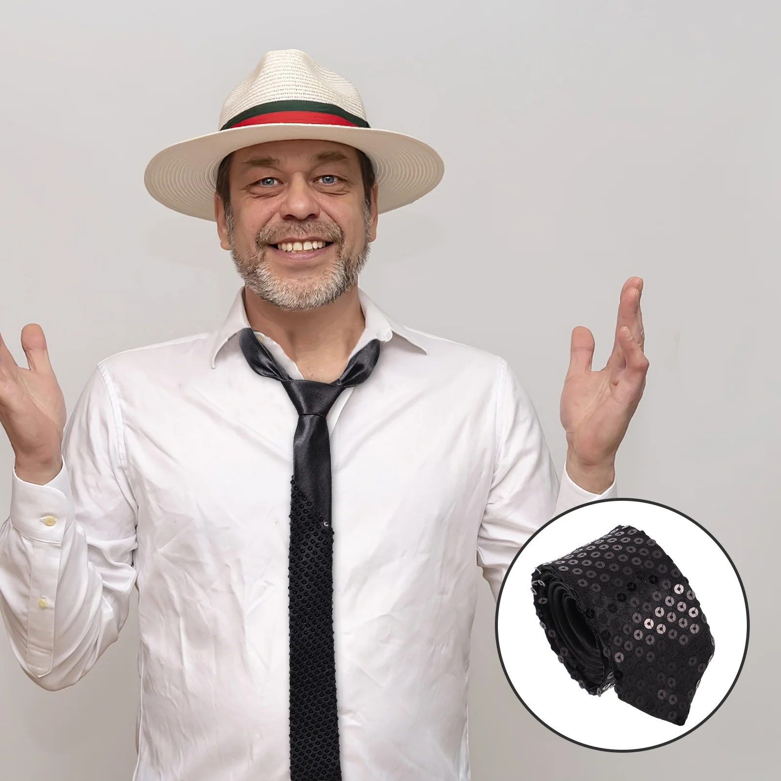 

Sequin Necktie Slim Korean Design Sparkly Tie for Wedding Party Stage Performance Men Women Fashion Accessory Decorative Costume