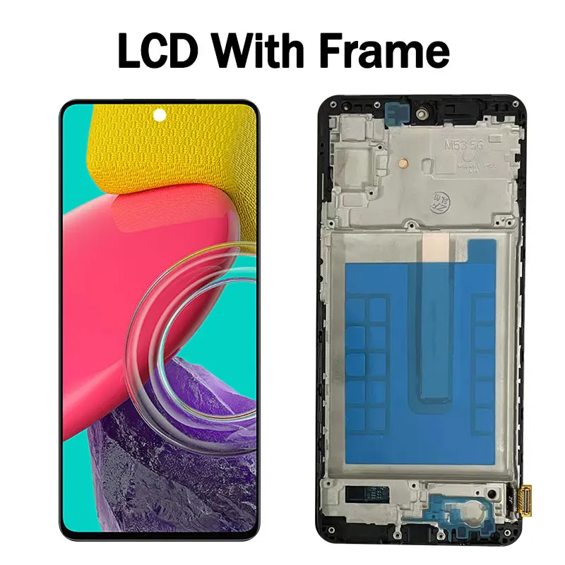 Super AMOLED M53 LCD Touch Screen Digitizer Assembly for Samsung M53 5G LCD M536 M536B Screen Pantalla Repair Parts