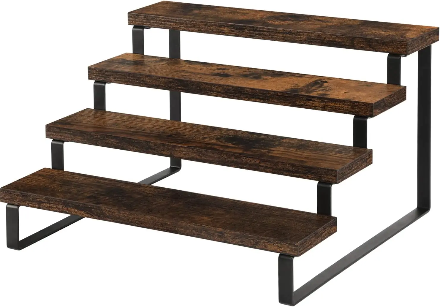 

Wooden Display Riser Stand, 4 Tier Perfume Organizer, Rustic Spice Rack Shelf for Candles, Makeup Storage
