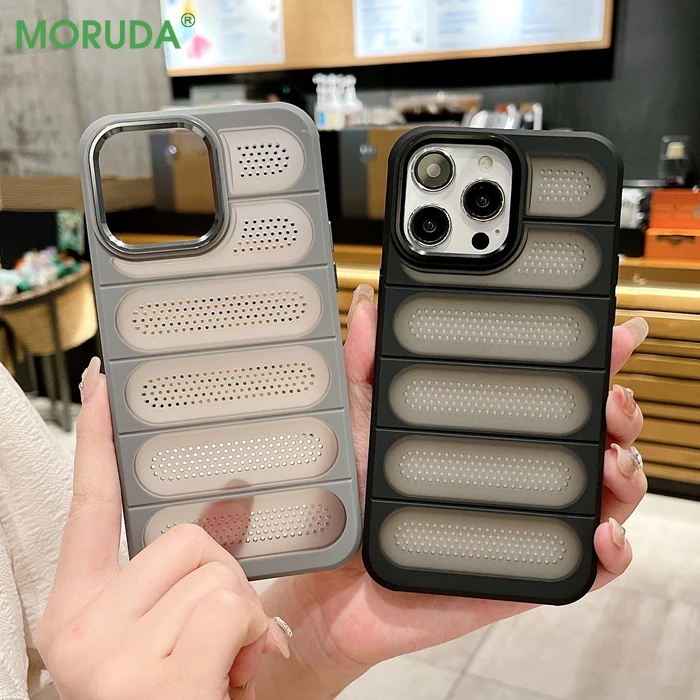 Super Heat Dissipation Ice Sensation Phone Case for iPhone 15 ProMax 14 13 Pro Max Plus Hollow Silicone Cover For 11 12 Pro Max