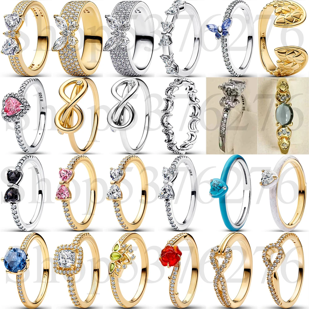 

Модное кольцо из стерлингового серебра 925 пробы с синей короной, розовым сердцем-чакрой, квадратным прозрачным ореолом для женщин, подарок, украшение для самостоятельного изготовления