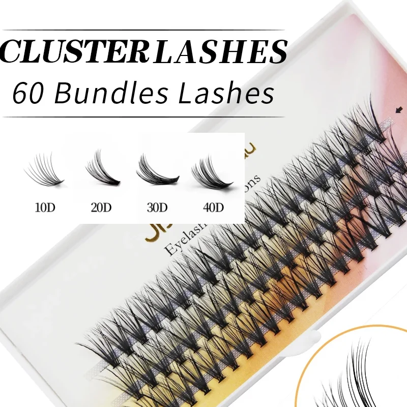 Ciglia a grappolo fai-da-te 10/20/30/40/50/60D Personalizza ciglia Design logo privato Estensioni ciglia individuali OEM e ODM all'ingrosso